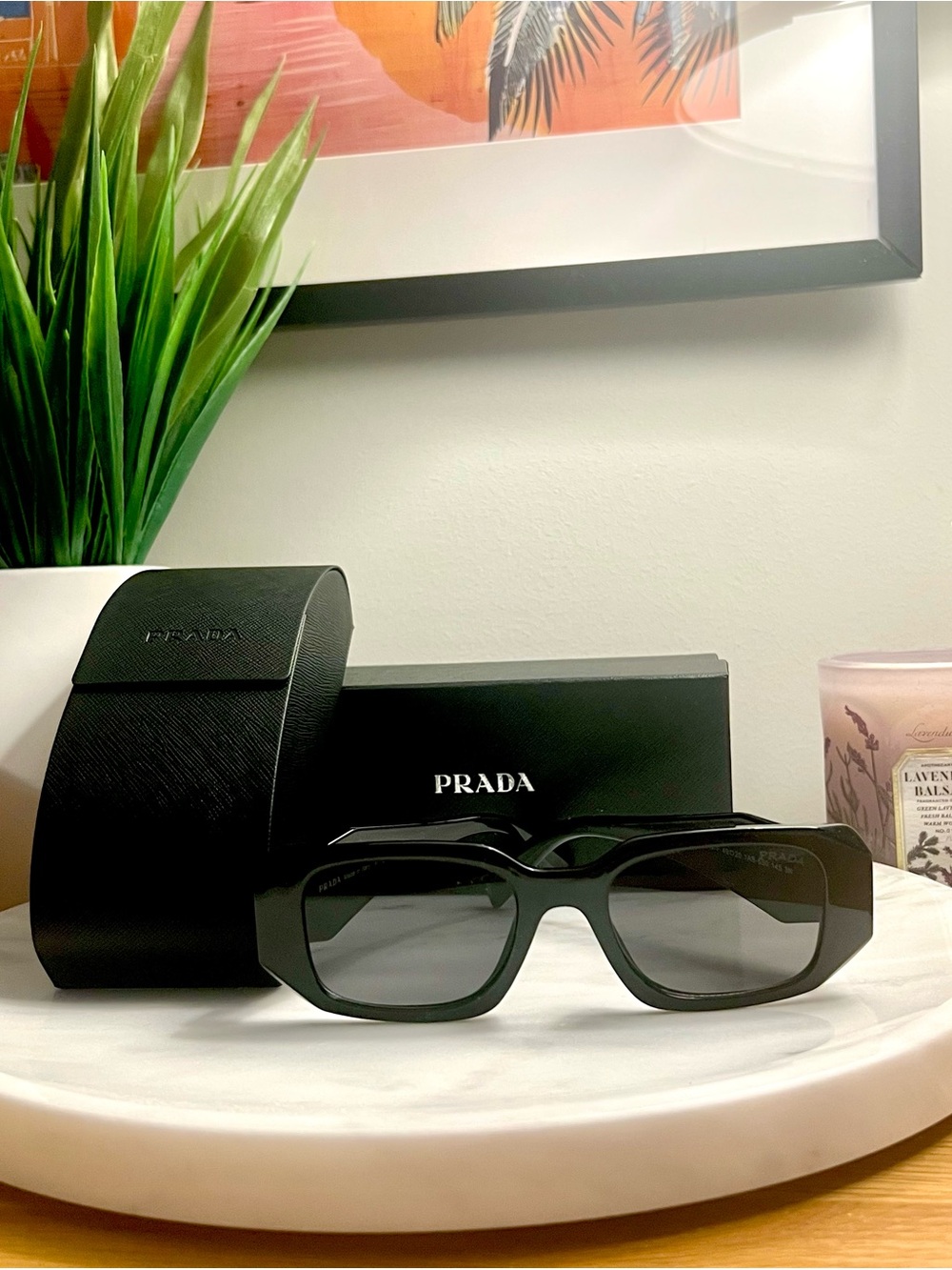 PRADA Sunglasses Small Geometric Symbole In Acetate Black - Picture 4 of 4